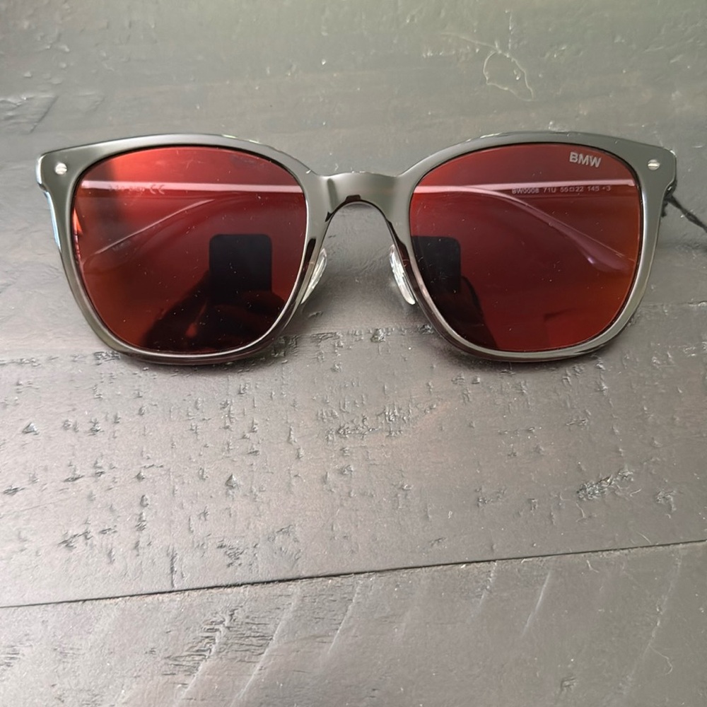 BMW BW0008 71U Bordeaux Plastic Mirrored Sunglasses Frame 55-22-145 Nose Pads